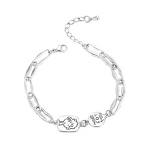 iced out 925 sterling silver vintage korean cute style MADE FOR YOU women charm ankle jewelry bracelet